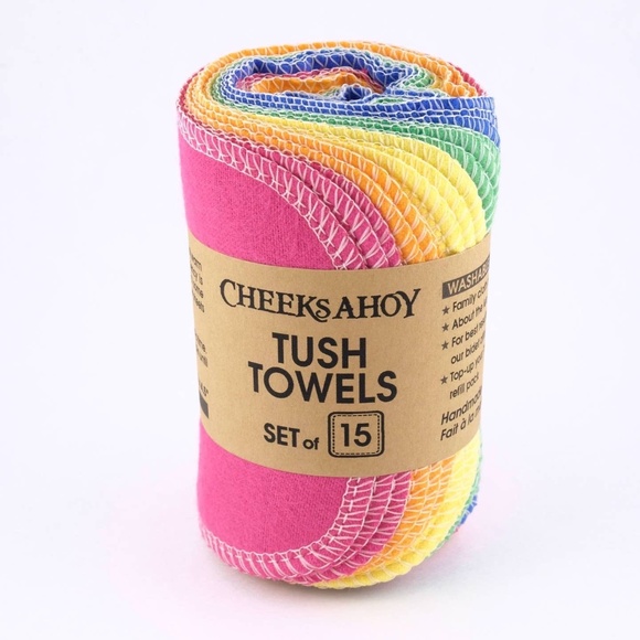 Cheeks Ahoy Other - (NWT) Cheeks Ahoy Tush Towels • Reusable Toilet Tissue (15 count pack)